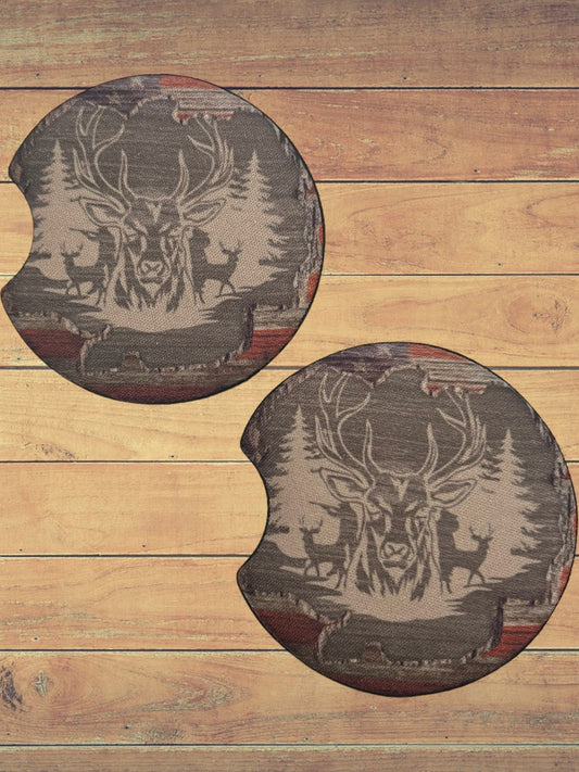 Deer car coasters