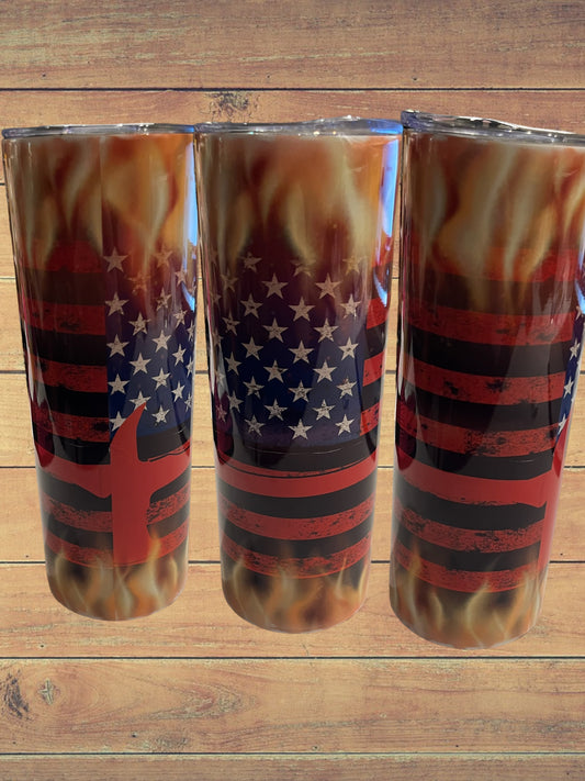 Firefighter flag 20oz Tumbler