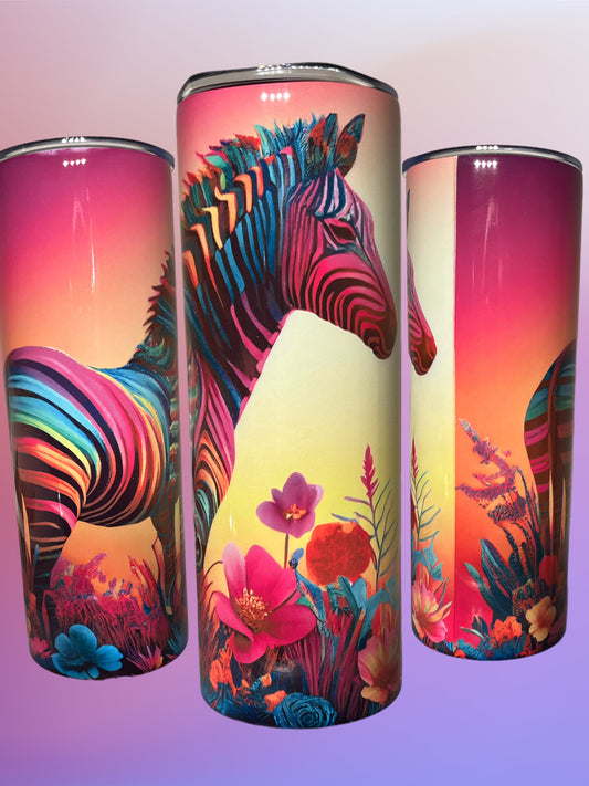 Rainbow zebra 20oz Tumbler