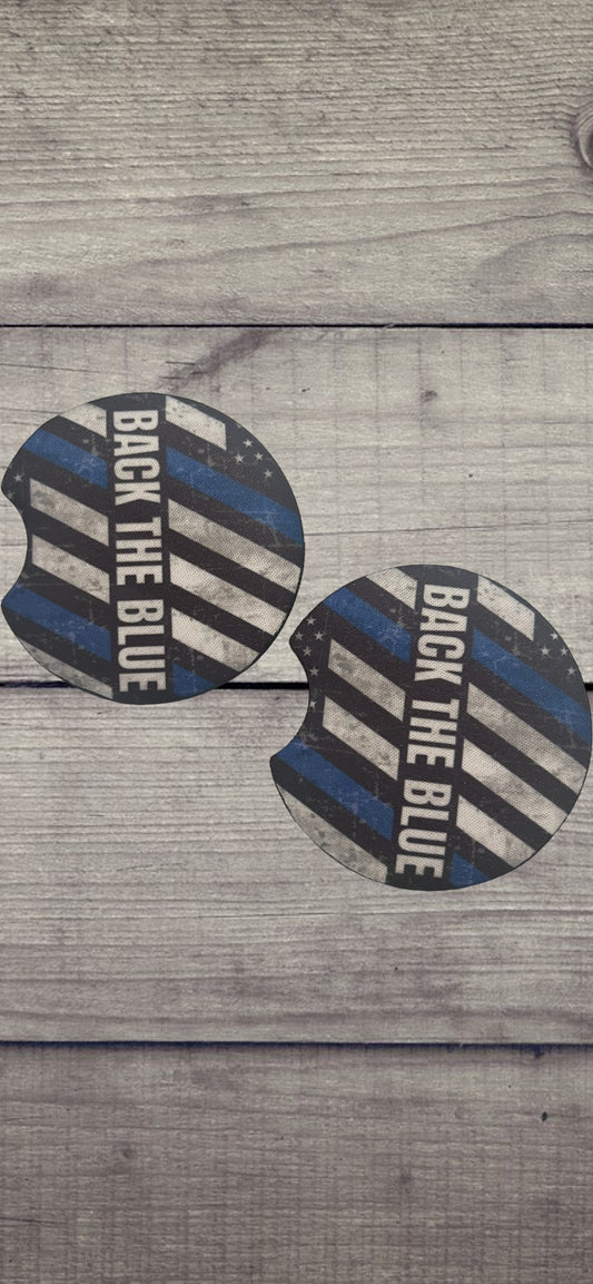 Back the Blue Car Coasters (2)