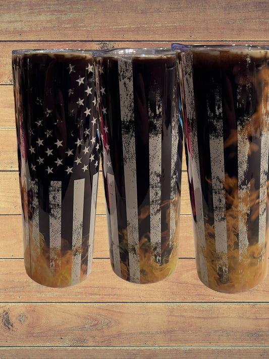 Burning flag 20oz Tumbler