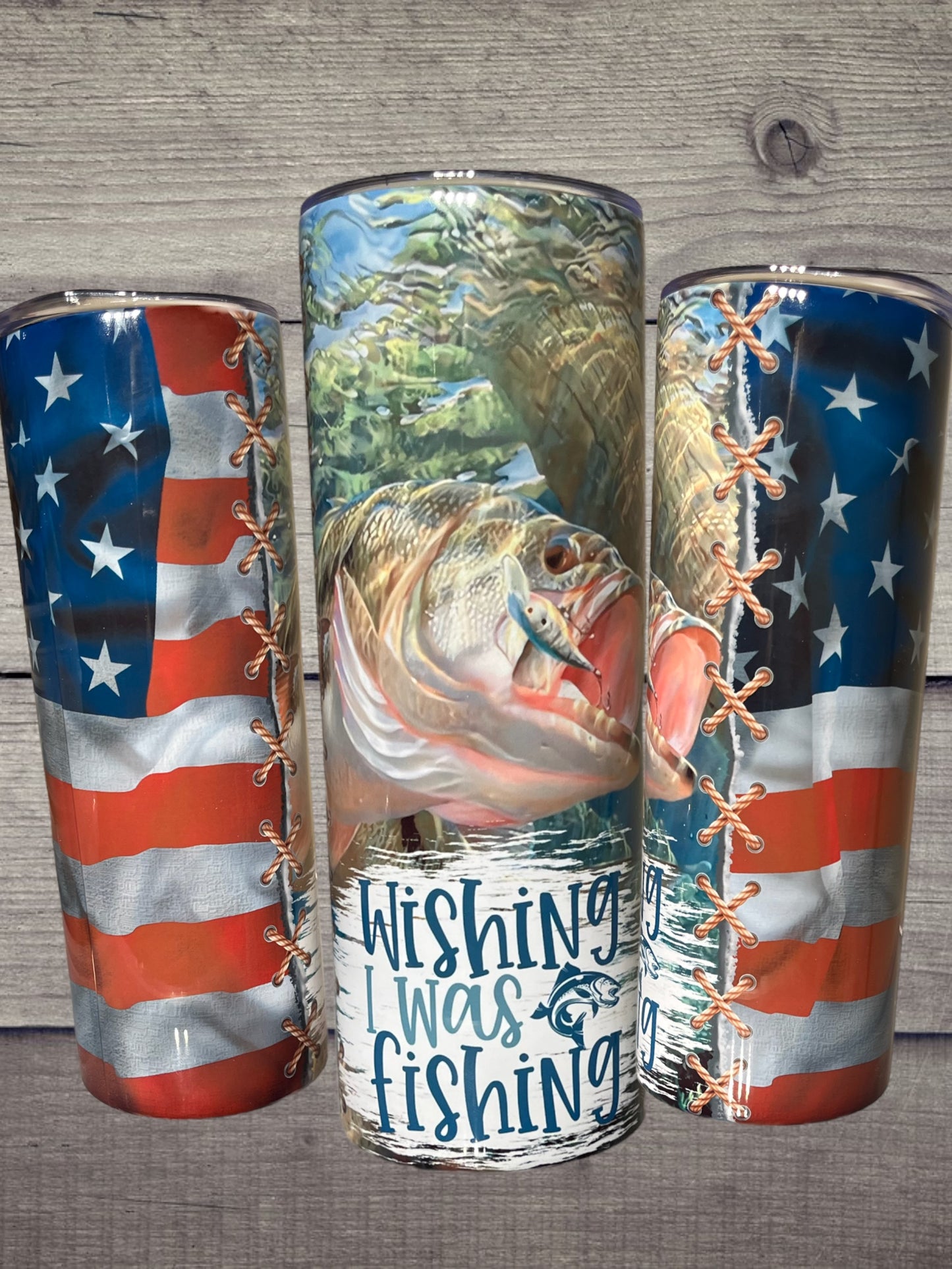 Wishing I was fishing 20oz tumbler