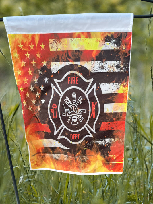 Fire dept 12x18 garden flag